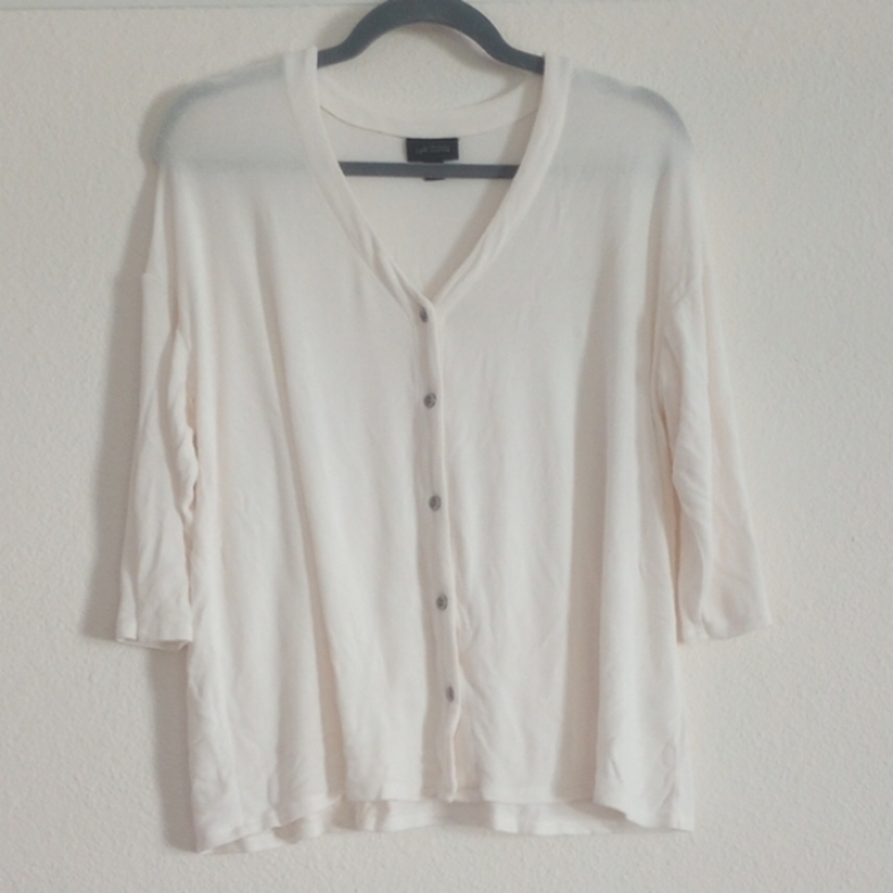 J. Jill White Knit Cardigan Top
